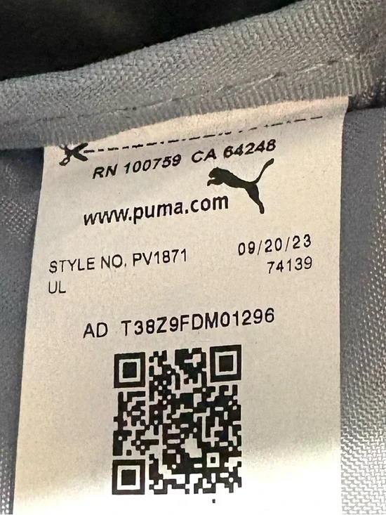 PUMA Grey and Black Crossbody Sling Bag 10”x8”x4” -UNISEX - Picture 2 of 8